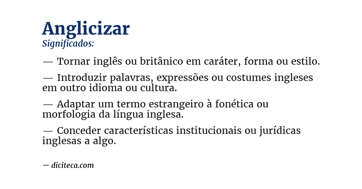 Significado de anglicizar