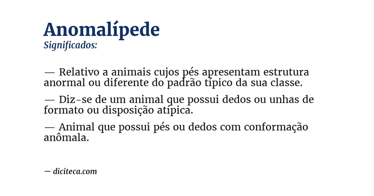 Significado de anomalípede