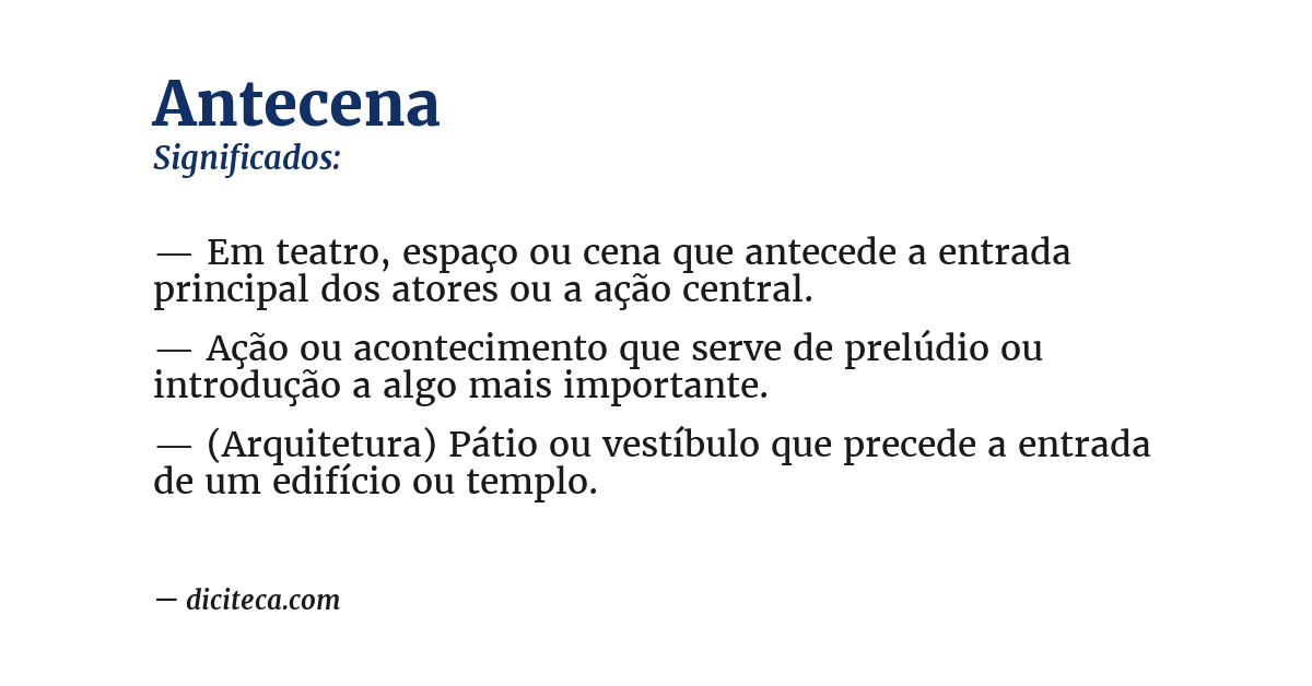 Significado de antecena