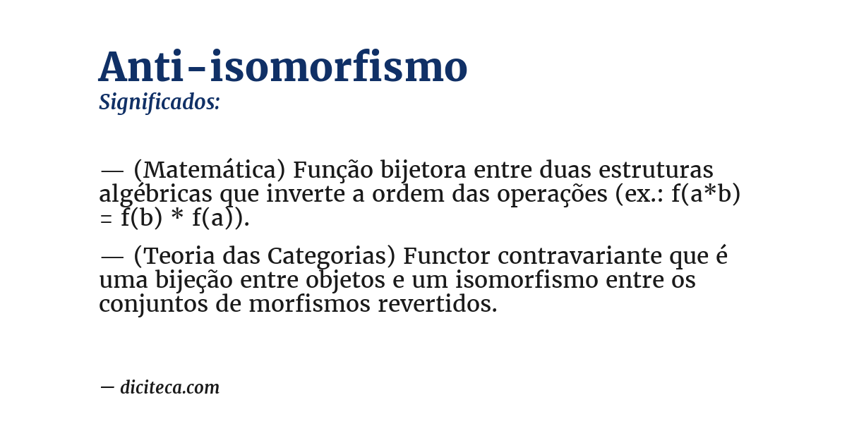Significado de anti-isomorfismo
