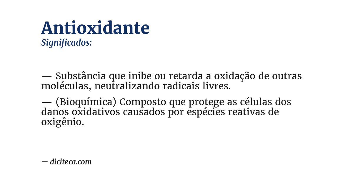 Significado de antioxidante