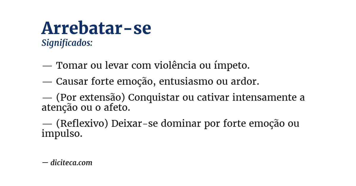 Significado de arrebatar-se