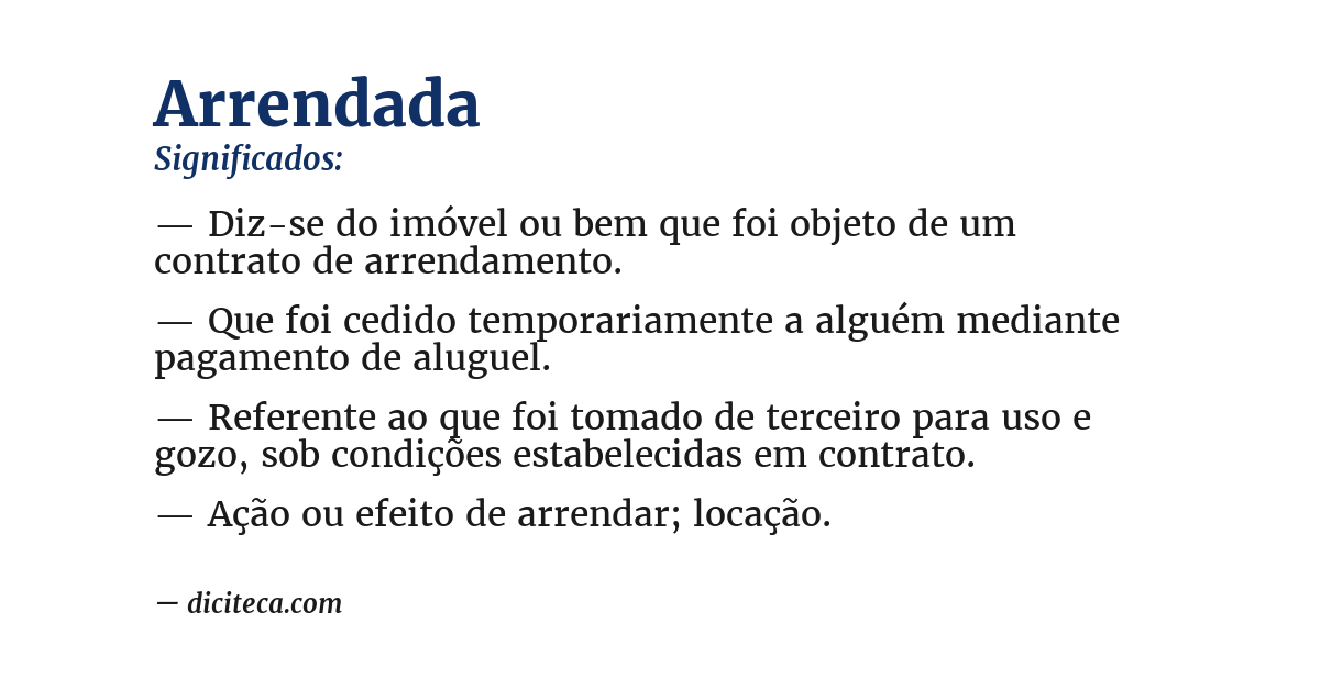Significado de arrendada