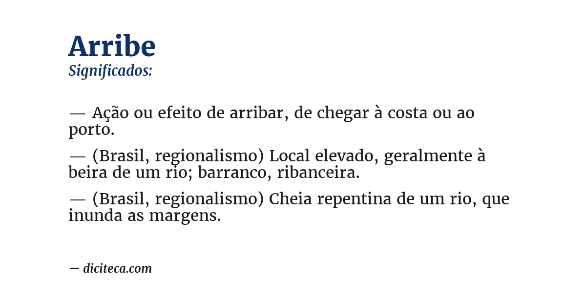 Significado de arribe