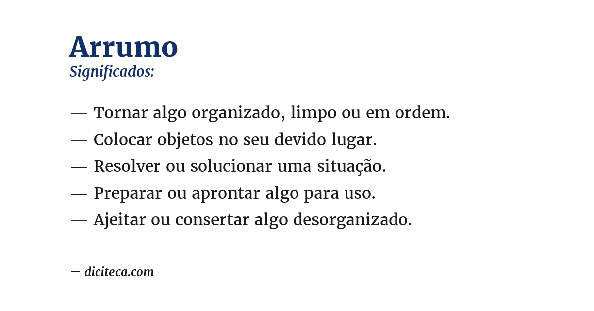 Significado de arrumo