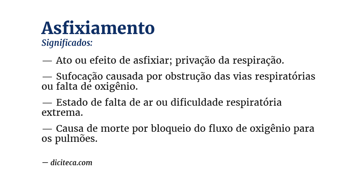 Significado de asfixiamento