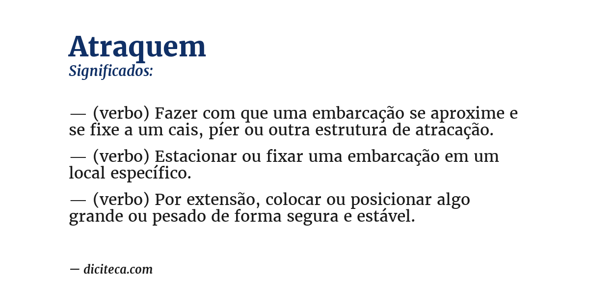 Significado de atraquem