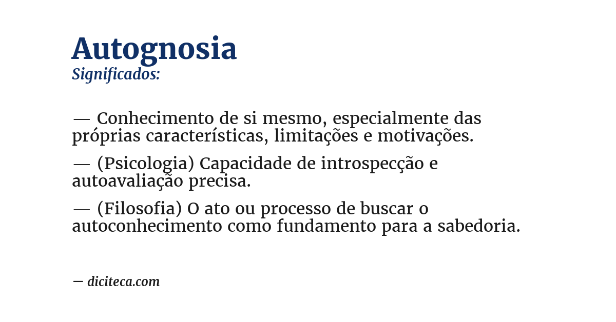 Significado de autognosia