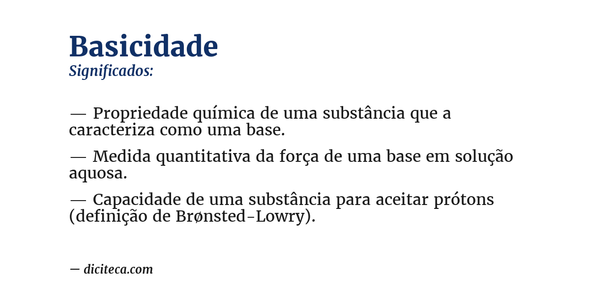 Significado de basicidade