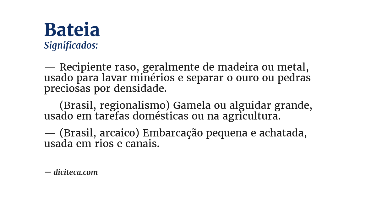 Significado de bateia