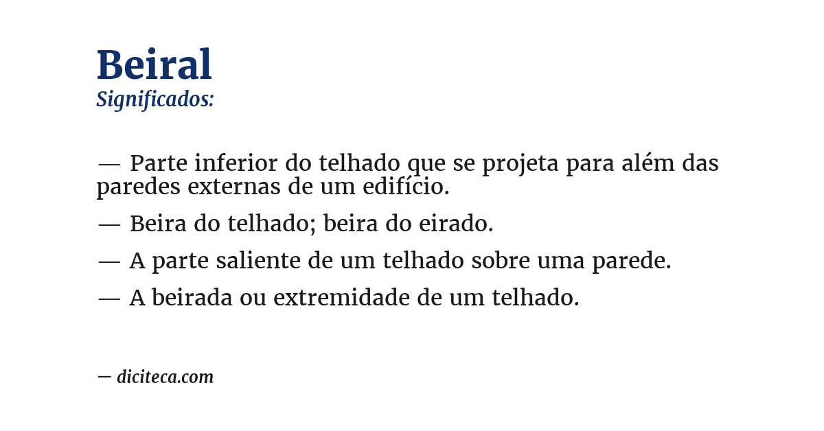 Significado de beiral