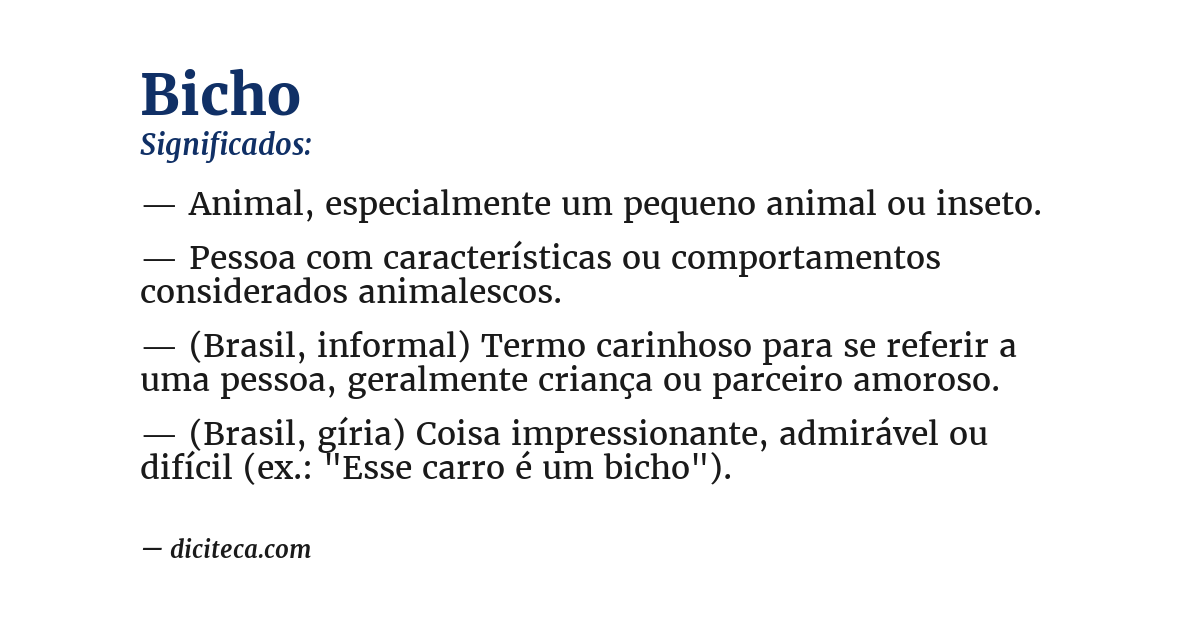 Significado de bicho