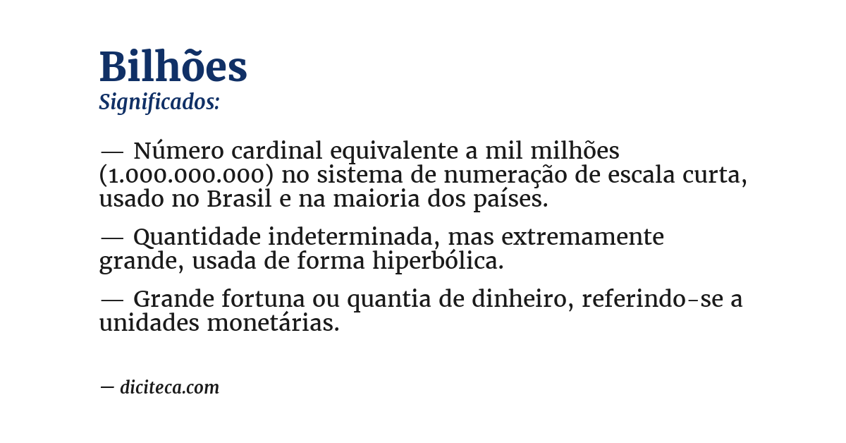 Significado de bilhões