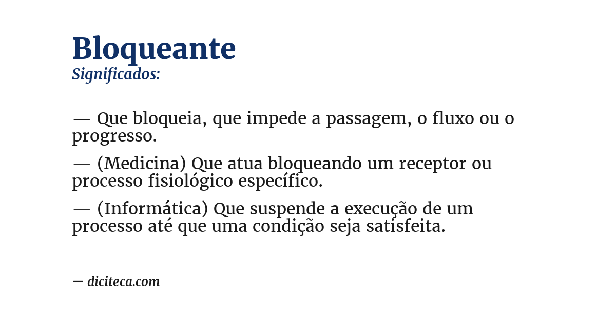 Significado de bloqueante