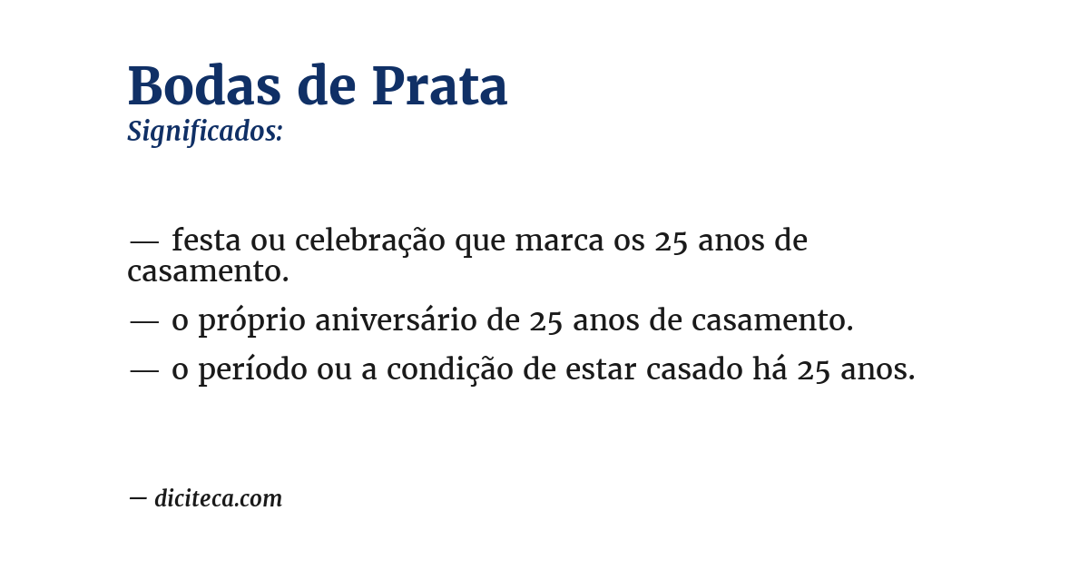 Significado de bodas de prata