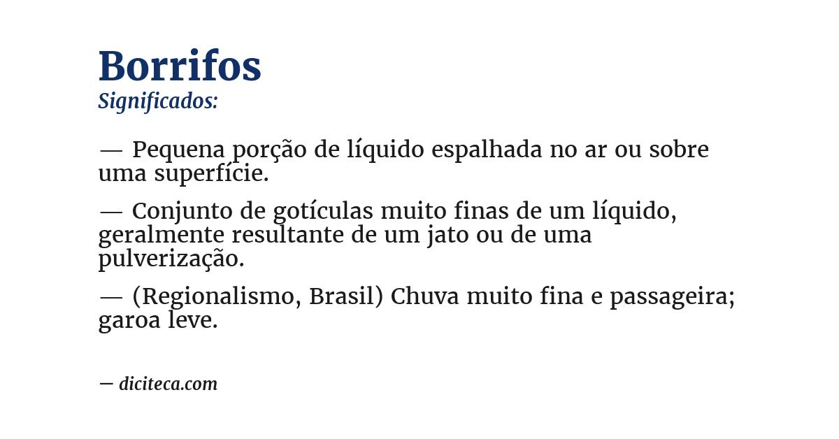 Significado de borrifos