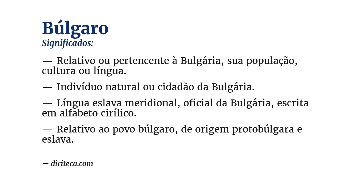 Significado de búlgaro