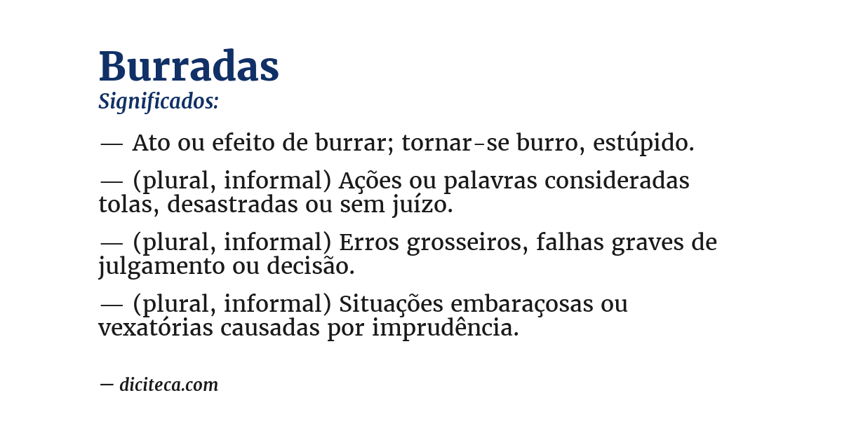 Significado de burradas