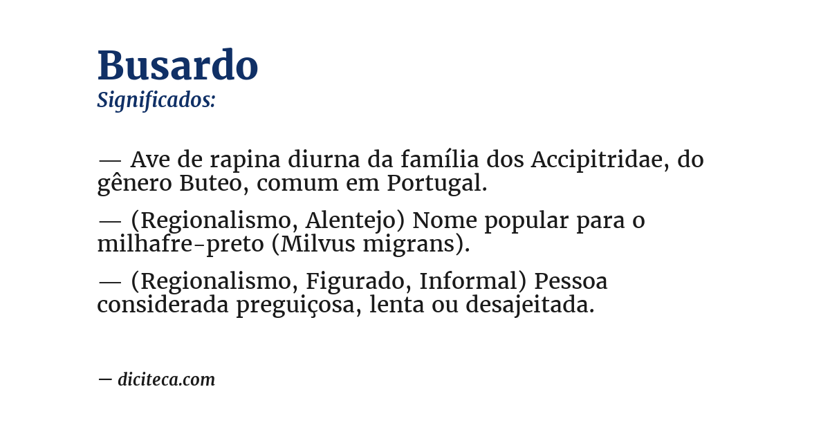 Significado de busardo