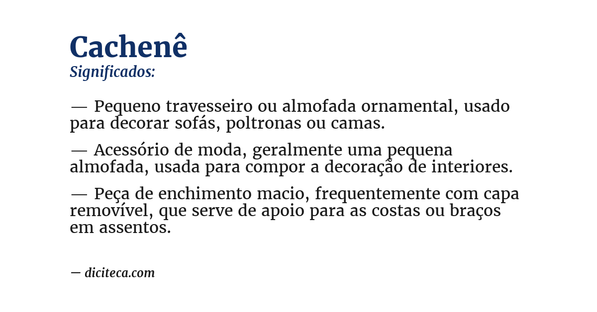Significado de cachenê