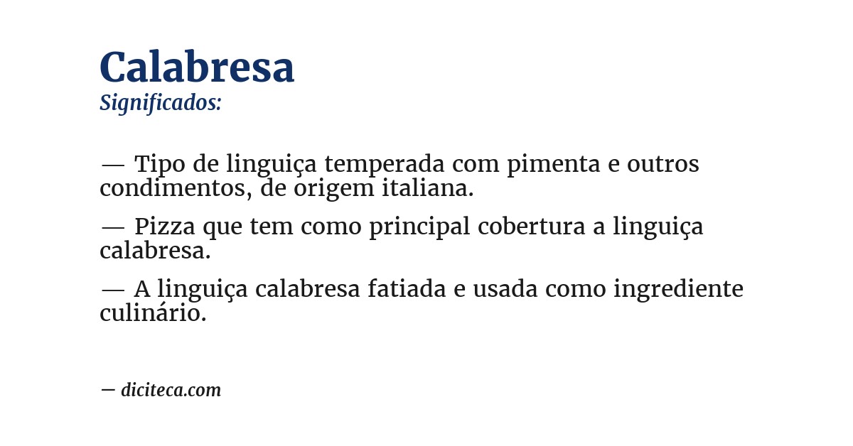 Significado de calabresa