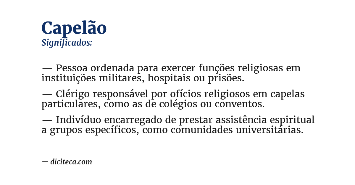 Significado de capelão