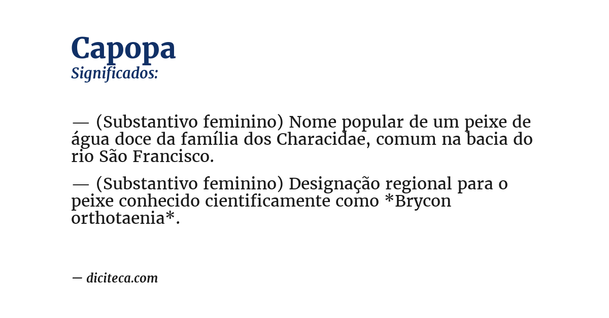 Significado de capopa