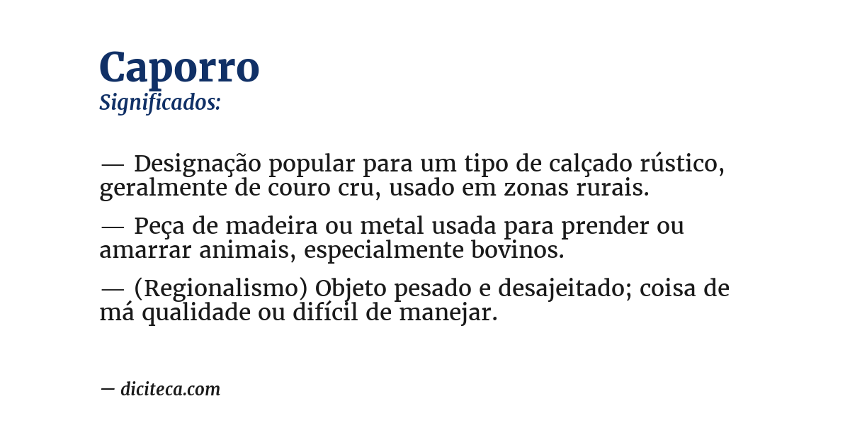 Significado de caporro