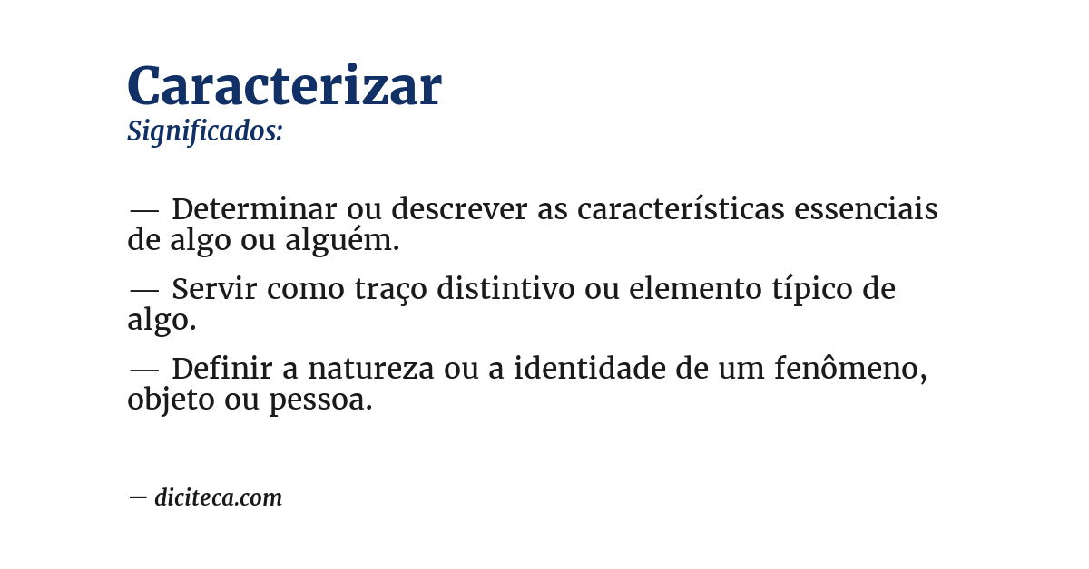Significado de caracterizar
