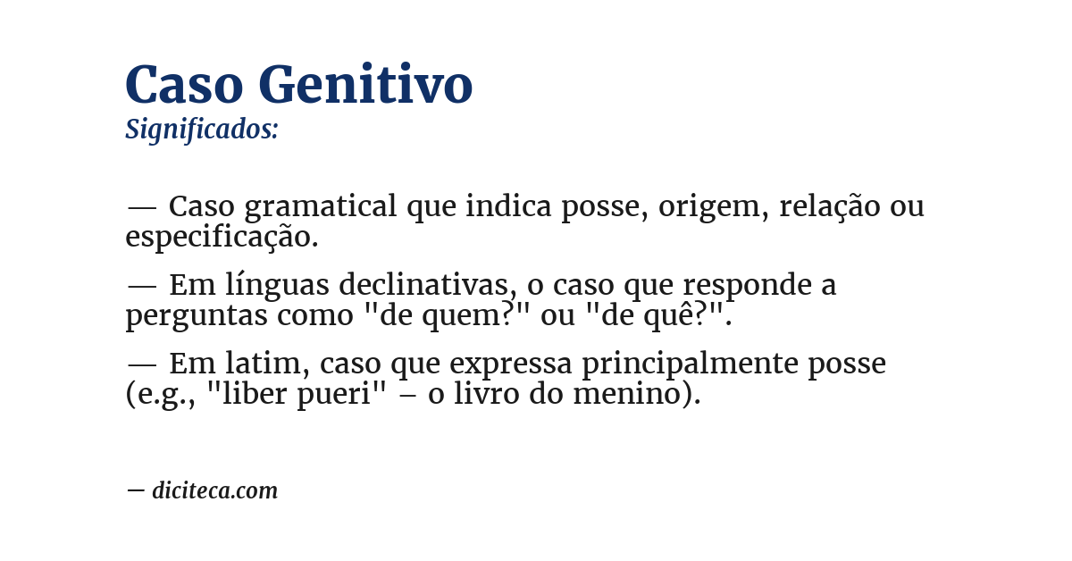 Significado de caso genitivo