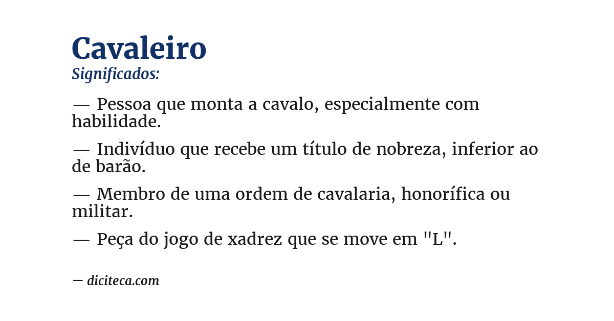 Significado de cavaleiro