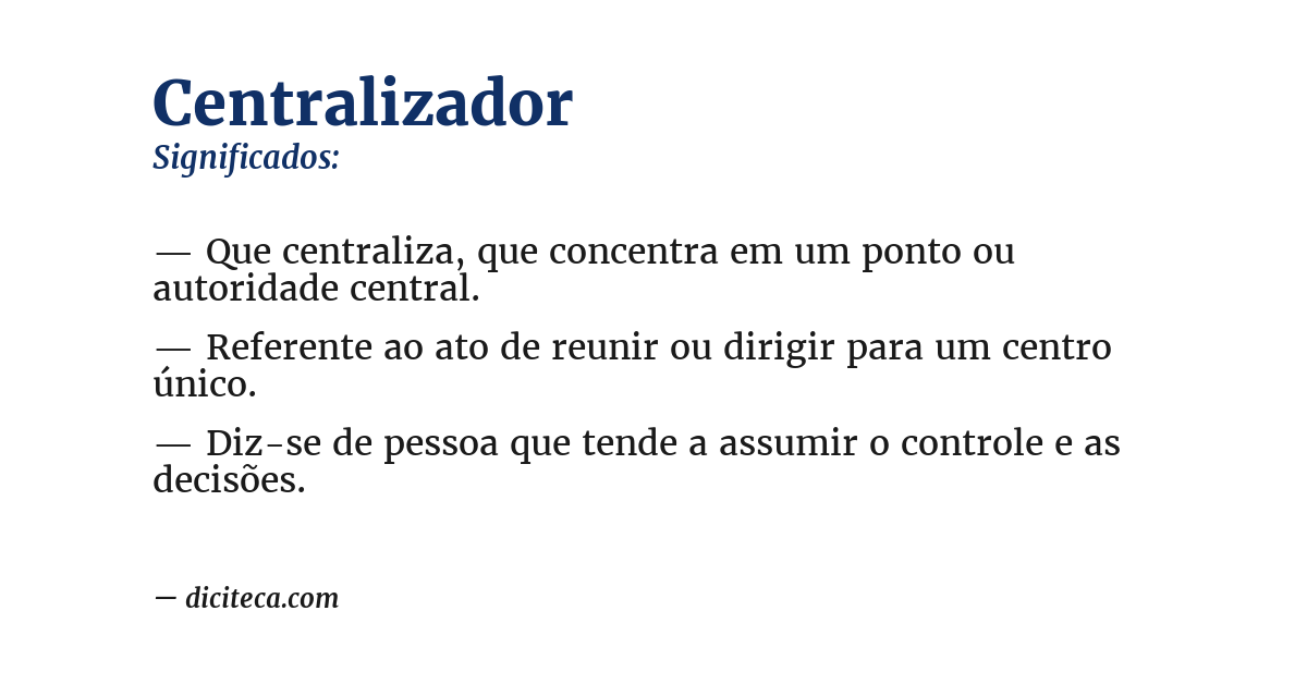Significado de centralizador