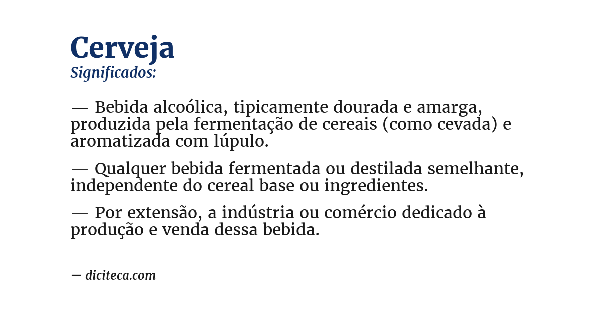 Significado de cerveja