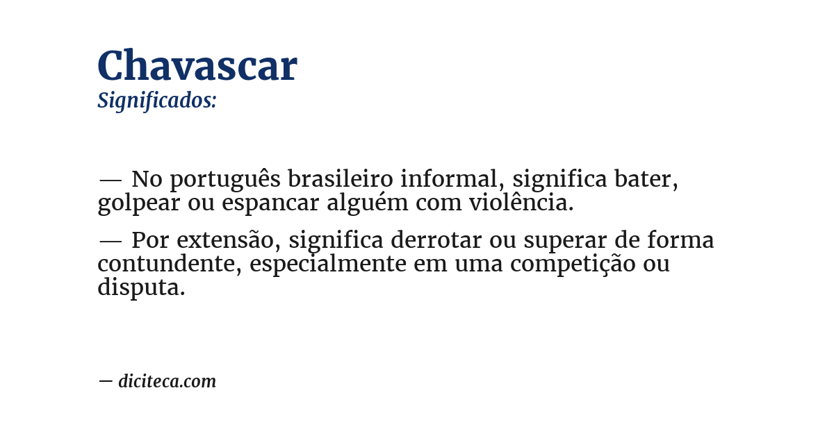 Significado de chavascar