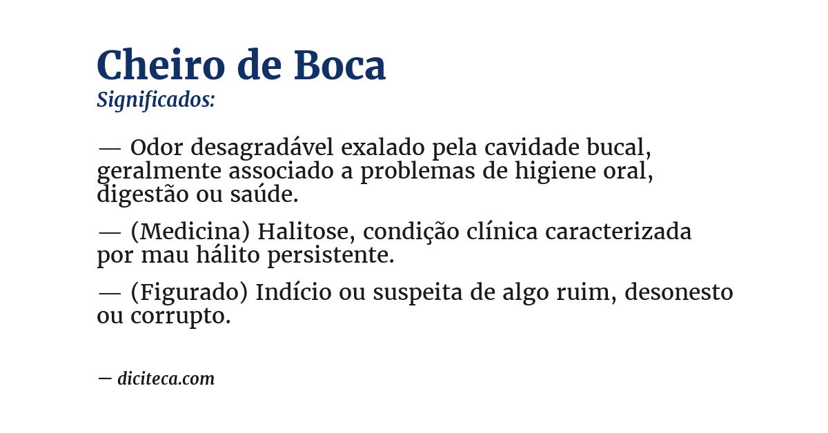 Significado de cheiro de boca