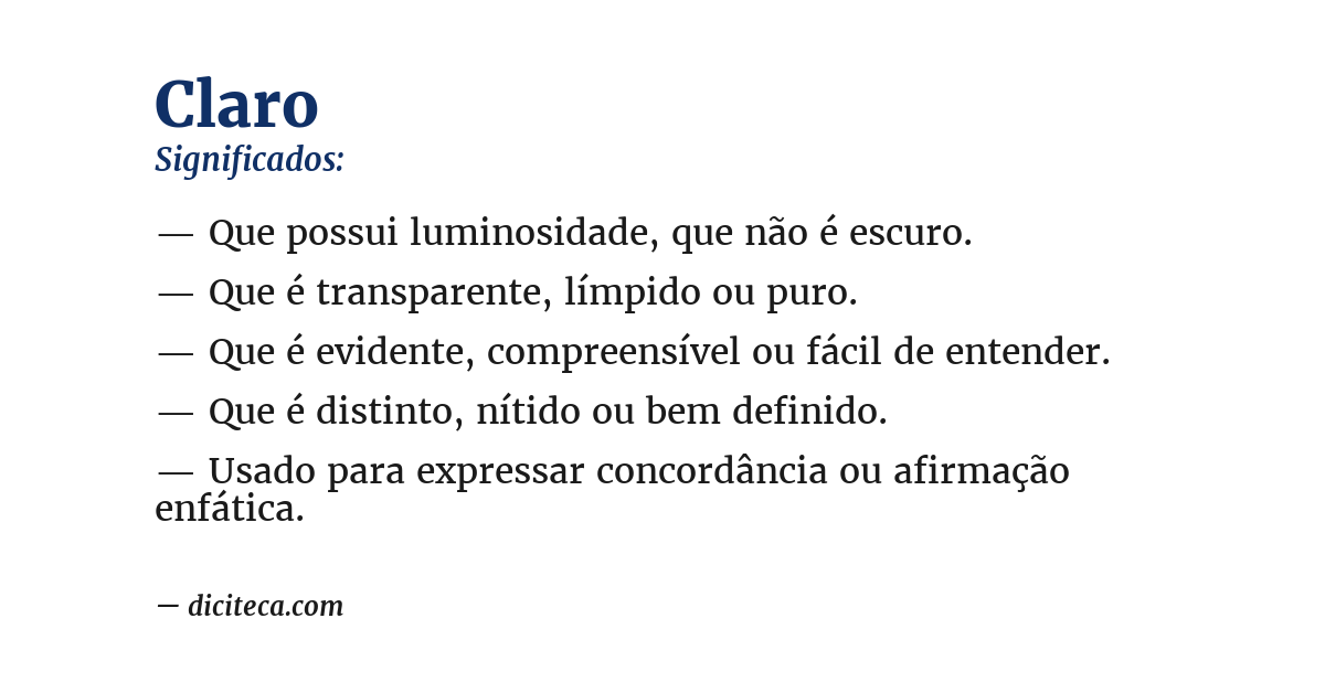 Significado de claro