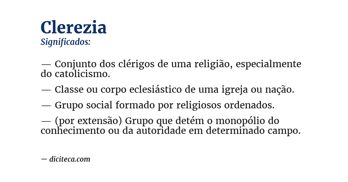 Significado de clerezia