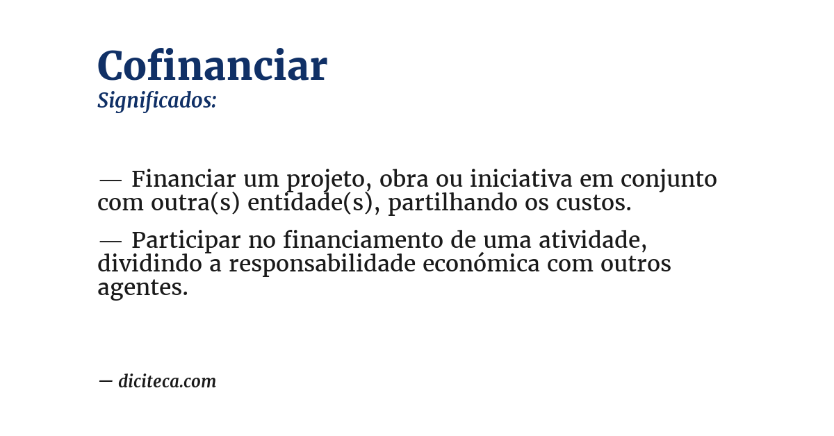 Significado de cofinanciar