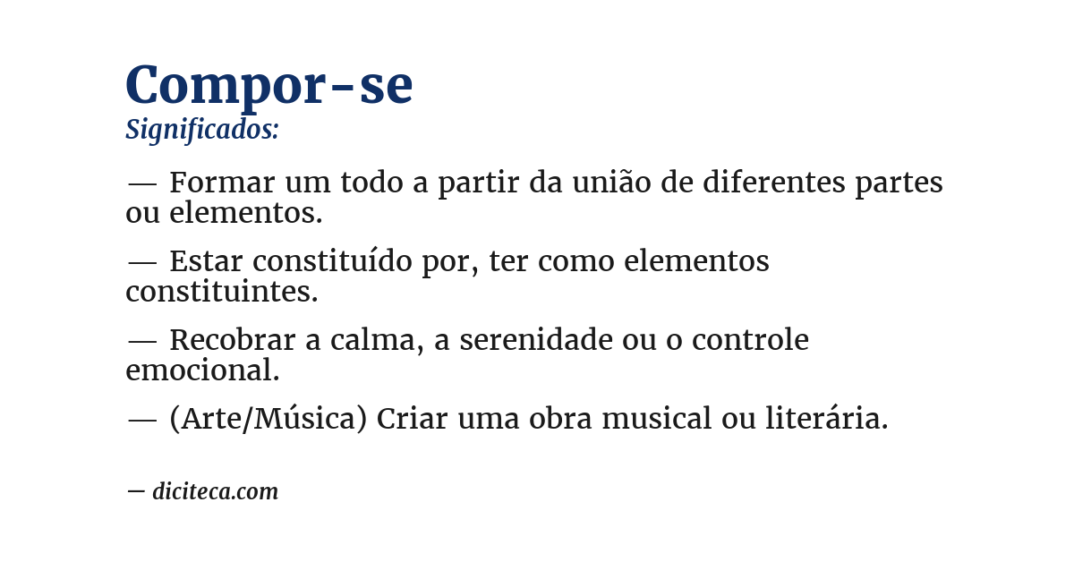 Significado de compor-se