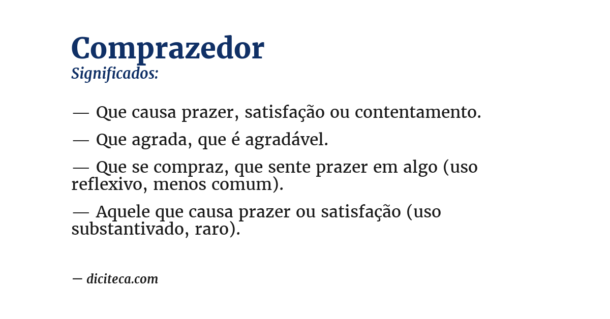 Significado de comprazedor