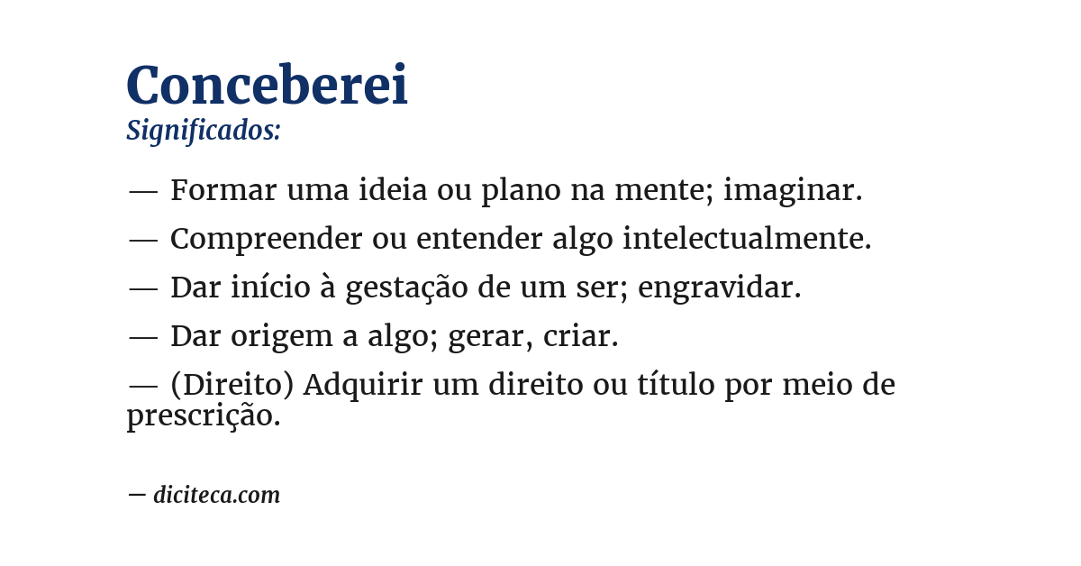 Significado de conceberei