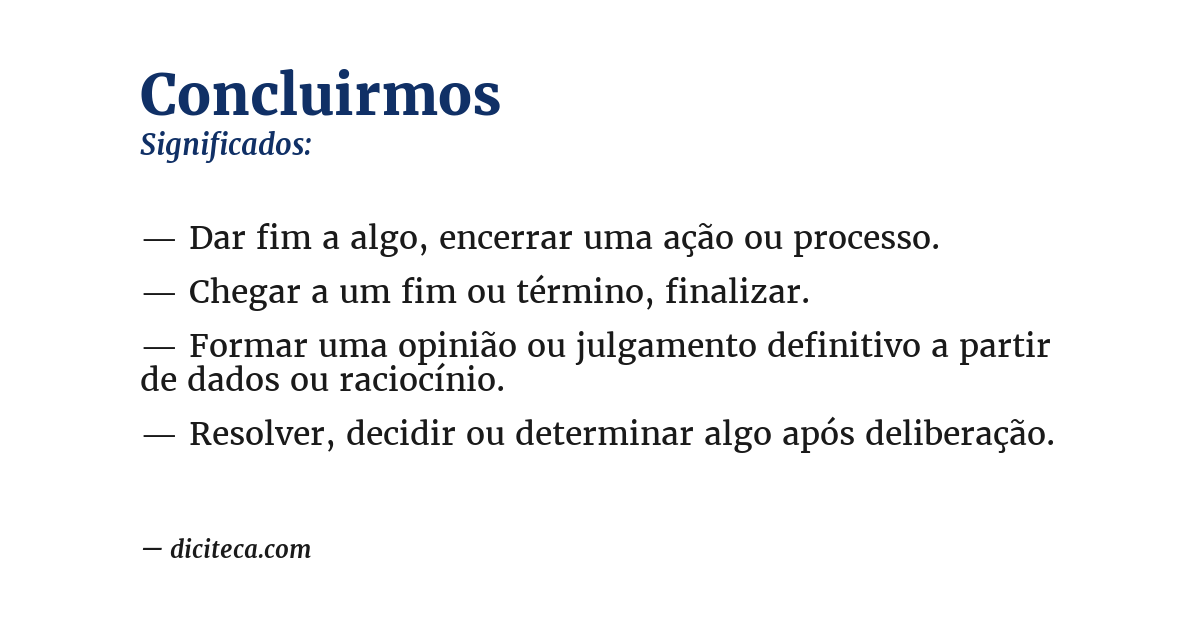 Significado de concluirmos