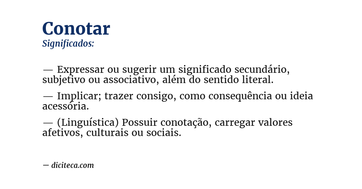 Significado de conotar