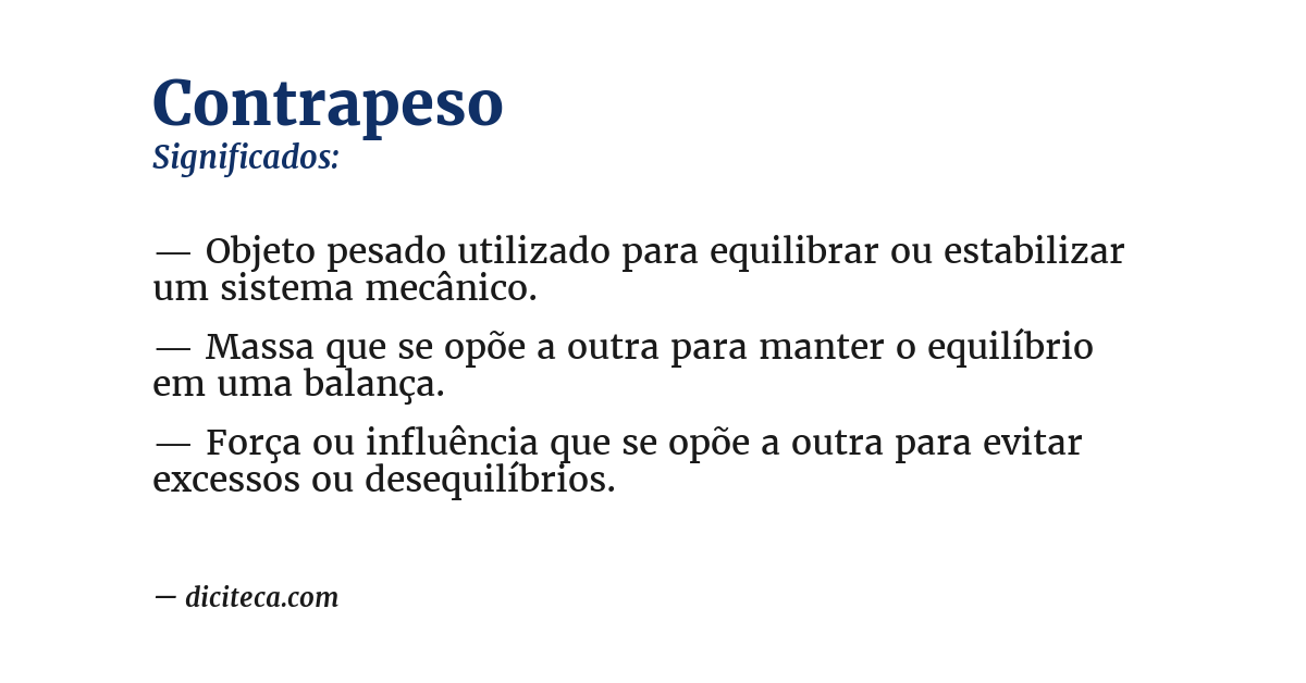 Significado de contrapeso