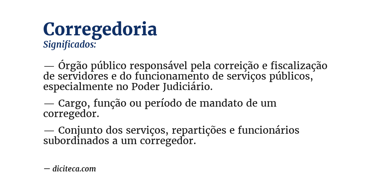 Significado de corregedoria
