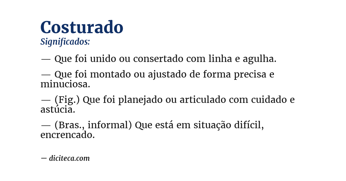 Significado de costurado