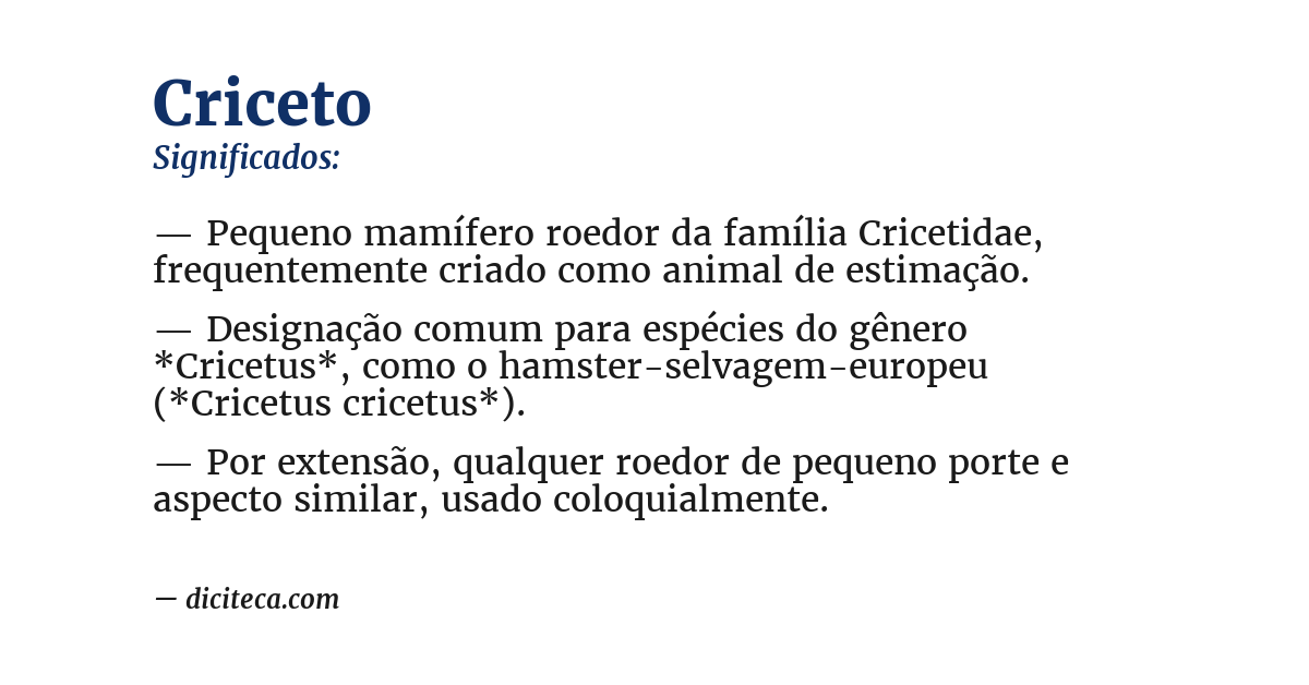 Significado de criceto