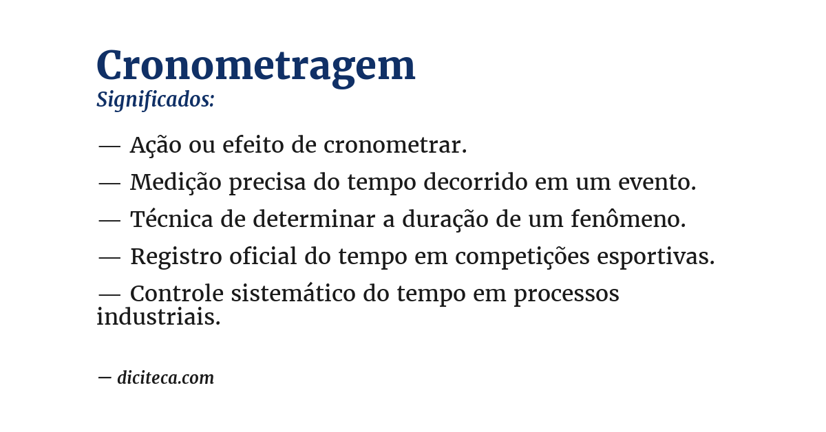 Significado de cronometragem