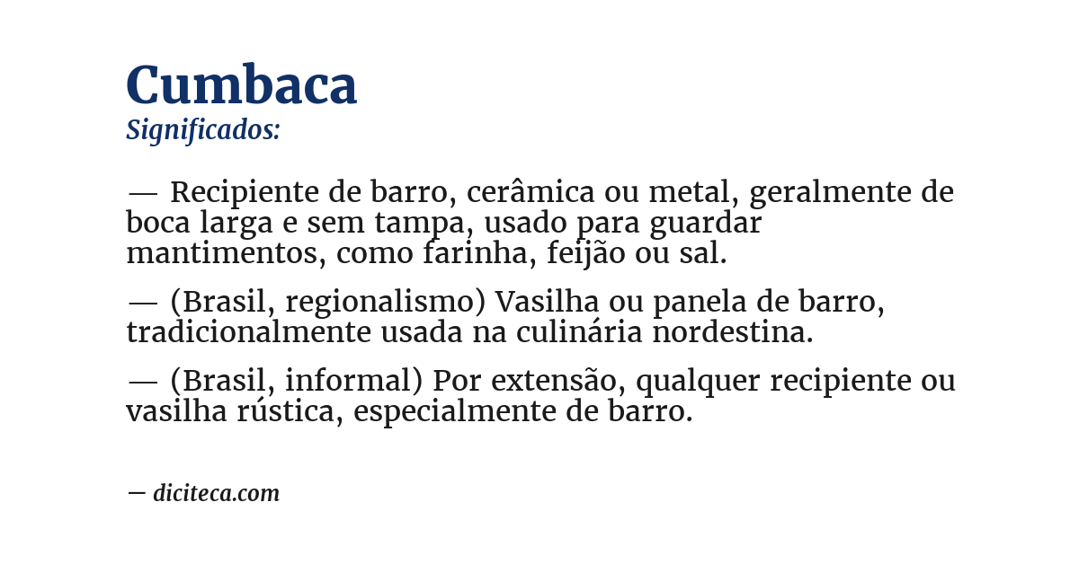 Significado de cumbaca