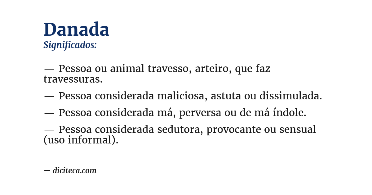 Significado de danada